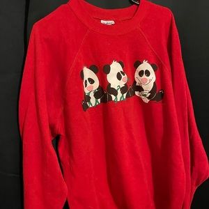 VINTAGE Tultex Panda sweatshirt cute XL